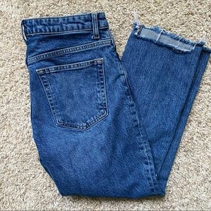 Top Shop Raw Hem Straight Leg Jean